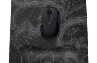 Gimars Tappetino Mouse Poggiapolsi, Mouse Pad Ergonomico in Memory Foam, 28x21cm Grande Mousepad Gaming con Supporto Poggia Polsi e Base Antiscivolo per Computer Laptop Ufficio, Mappa