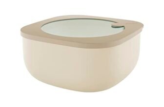 Guzzini Store&More Kitchen Active Design Contenitori Ermetici Bassi per Frigo/Freezer/ Microonde (L), 19.5 x 19.5 x 9.3 cm, Marrone (Clay)
