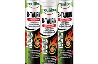 Equilibra Integratori Alimentari, B-Taurin, Integratore per Energia Istantanea, Stimola il Metabolismo, con Taurina, Arginina, Guaranà e Vitamine del Gruppo B, 3 Pezzi da 20 Compresse Effervescenti