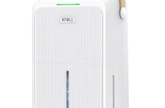 KNKA Deumidificatore, Deumidificatori Casa Muffa, 16L/24H, Serbatoio 3,3L, Basso Rumore, Basso Consumo, Sbrinamento Automatico, Blocco Bambini, Design Anti-Goccia, 4 Modalità, 80m³（32㎡）
