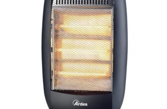 Ardes HALO 12 Stufa Alogena Oscillante con 3 Elementi Riscaldanti, Basso Consumo, Pannello di Comandi e Maniglia di Trasporto