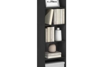 Furinno Luder Libreria a ripiani aperti a colori reversibili a 5 livelli, Legno Nero