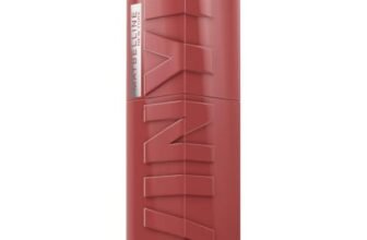 Maybelline New York Rossetto Liquido Super Stay Vinyl Ink Nude Shock, Effetto Vinilico e Labbra Brillanti Fino a 16H, Formula Vegana, 115 Peppy, 4,2 ml