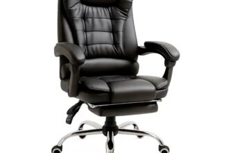 RMF Sedia Ufficio Ergonomica Professionale Reclinabile, Sedia Scrivania Seduta Comoda e Rilassante con Poggiapiedi – Poltrona Relax con Ruote Girevoli Altezza Regolabile Nero