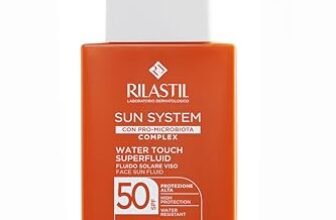 Rilastil Sun System Water Touch Superfluid SPF50, Fluido Solare Viso Idratante e Antiossidante, 50ml