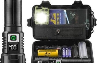 BEYSTE Torcia LED Potente Professionale, 1,000,000 Lumen Torcia LED Ricaricabile, Torce Potente Tattica, Torcia Militare Professionale, Torch USB Zoomabile, Impermeabile XHQ99.2 Flashlight portatile