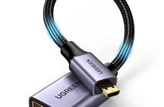 UGREEN Cavo Micro HDMI Adaptador 3D 4K 60hz Alta Velocidad Compatibile con Fotocamere Videocamera Cámara TV PC Laptopp, Grigio