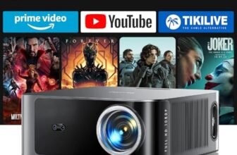 Proiettore 4k【Compatible with Netflix/1300 ANSI/36W Dolby Audio】Wifi 6 e Bluetooth Bidirezionale Proiettore,AI Autofocus/Evita Ostacoli Proiettere TV, Videoproiettore TOPTRO X9 per PS5/Home Theater