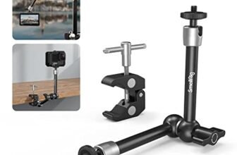 SMALLRIG Super morsetto e braccio magico articolato a attrito regolabile da 10 pollici con vite da 1/4″ per monitor LCD/luci LED – 2732B