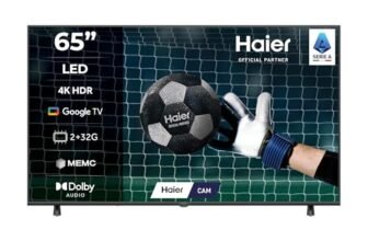 Haier LED 4K UHD H65K85FUX 65″ Smart TV, Google TV, Dolby Audio, HDR 10, Telecomando Smart, Google Assistant, Bluetooth 5.1, DBX TV, HDMI 2.1 x 4 [2025]