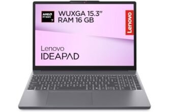 Lenovo IdeaPad Slim 3 Notebook 15.3” IPS WUXGA (1920×1200), AMD Ryzen 7 7735HS, RAM 16GB, 512GB SSD, Windows 11 Home, WiFi 6 – Luna Grey