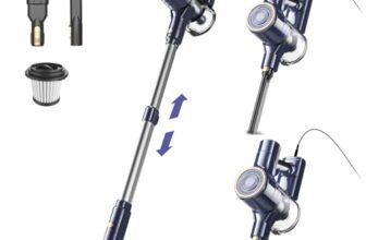 YISORA Aspirapolvere con Filo, Scopa Elettrica con filo 6 in 1 Aspirapolvere e Aspira Briciole, 23kPa 600 W, Lunghezza Cavo 6m, Senza sacco, per Pavimenti duri, tappeti, peli di Animali Domestici (I8