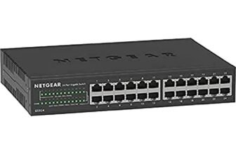 NETGEAR 24 porte Gigabit Switch Ethernet non gestito (GS324) – Montaggio a tavolo, a parete o in rack, funzionamento silenzioso
