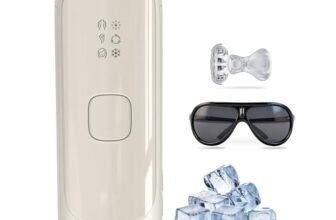 Anysea Epilatore Luce Pulsata con Zaffiro-Funzione Ghiaccio：22,6J Luce Pulsata con Tre Modalità Avanzate, 300,000 Flash, Epilatore a Luce Pulsata per Donne e Uomini, Ascelle, Viso, Tutto il Corpo