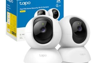 Tapo C210P2 Telecamera Wi-Fi Interno 2K(3MP), Videocamera sorveglianza, Visione Notturna, Notifiche in Tempo Real, MicroSD fino a 512GB, Alexa e Google Assistant, Contiene 2 C210