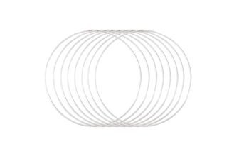 Vaessen Creative Anello in Metallo Ø 20 cm x 3 mm 8 Cerchio Decorativo Bianco-Filo Metallico, Fiori Secchi, Macramè, Acchiappasogni, Mobile Fai da Te e Decorazioni da Parete, 20 x 20 x 0.03 cm