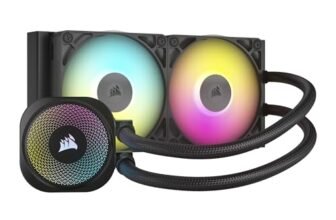 CORSAIR iCUE LINK TITAN 240 RX RGB Raffreddatore CPU a Liquido – 240mm AIO – 2x RX120 Ventole RGB Incluse – Adatto a Intel LGA 1851/1700, AMD AM5/AM4 – Hub di Sistema iCUE LINK Incluso – Nero