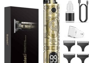 Tagliacapelli Uomo, LED Rasoio Elettrico Barba Macchinetta per Capelli Portatile Tagliacapelli Uomo Professionale Trimmer Regolabarba Regola Barba Elettrico Trimmer Capelli Con 3 Pettini