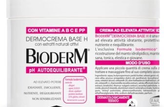 BIODERM Dermocrema Base H – Crema Super Idratante Corpo e Mani con Burro di Karité – Crema Emolliente per Pelli Secche, Delicate e a Tendenza Atopica, Senza Parabeni e Siliconi – 500ml