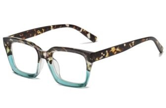 LJCZKA Occhiali Luce Blu Quadrati Montatura Occhiali da Vista Spessa Occhiali Lente Trasparente Anti Affaticamento per Donna Uomo