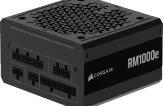 CORSAIR RM1000e (2025) Alimentatore ATX completamente modulare a basso rumore con cavo 12V-2×6 – conforme a ATX 3.1 e PCIe 5.1, efficienza Cybenetics Gold, condensatori a 105°C – Nero