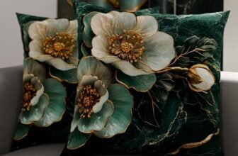 PETTI Artigiani Italiani – Coppia di Federe Cuscino 60×60 cm in Microfibra, Cuscini Arredo Camera da Letto, Divano, Salotto, Set 2 Fodere Copricuscino, Federa Floreale 06 19, 100% Made in Italy