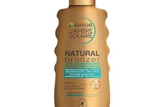 Garnier Latte Autoabbronzante Natural Bronzer, Per un’Abbronzatura Uniforme e Naturale, A Rapido Assorbimento, Azione Idratante e Levigante, Con Olio di Albicocca e Vitamina E, Ambre Solaire