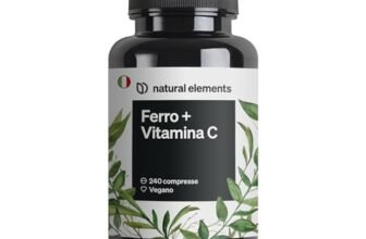 natural elements Integratore Ferro con 40mg Vitamina C (da bisglicinato ferroso) – 240 compresse vegane – vitamina C naturale da acerola – complesso chelato ben tollerato – ad alto dosaggio