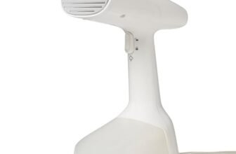 Amazon Basics Turbo Extreme Steam, Ferro da stiro a vapore verticale portatile, con 2 testine, 1500 W, Piccolo, Bianco