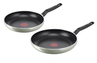 Lagostina Matcha, Set di 2 Padelle 24 e 28 cm con rivestimento in Titanio Antiaderente per Tutti i Piani Cottura, Tecnologia Thermo-Signal, Cottura Uniforme