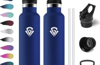 Borraccia Termica 750ml, Borraccia con Cannuccia, senza BPA, Borraccia Termica a Prova di Perdite, Doppia Parete, Facile Pulizia, a Prova di Perdite, Termos per Palestra, Sport, Bici, Campeggio