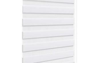 WOLTU Tenda a Rullo per interni Doppio Strato Giorno e Notte, Fissaggio a Morsetto Senza Foratura 45l x 150A cm Bianco, Tenda Traslucida e Oscurante per Finestra o Porta