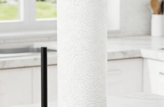 Porta asciugamani di carta Portarotolo da cucina nero, Porta asciugamani di carta in acciaio inossidabile di alta qualità per organizzare il rotolo da cucina, Dispenser per rotolo da appoggio