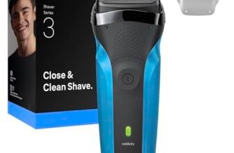 Braun Serie 3 Rasoio Elettrico Barba, Wet&Dry, Regolabarba Uomo, Rasoio Barba, 3 Lame Flessibili, Regolabarba Braun, Progettato in Germania, 310S, Blu