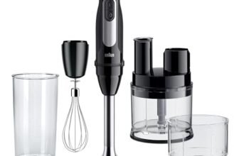 Braun Multiquick 5 Pro MQ55755M MINIPIMER CON 5 ANNI DI ASSISTENZA, 25 velocità di lavorazione, Antischizzo, 3 accessori, NUOVO ACCESSORIO ROBOT, 1000watt, Nero