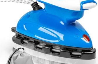 Duronic SI2 BE Mini Ferro da Stiro, Ferro da viaggio a vapore 375 W, Serbatoio 50ml, Steamer portatile con spazzola e borsello da viaggio, Ferro a vapore per lavori di cucito, quilting, Blu