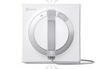 ECOVACS W2 PRO Robot Lavavetri, Robot Vetri con 3 Ugelli Spruzzatori d’acqua, Sistema di Protezione a 10 Livelli, Pianificazione del Percorso WIN-SLAM 4.0, Sistema di Scalata Stabile