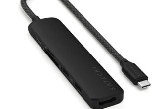 SATECHI Hub USB C 6 in 1 Slim Plus Adattatore Multipuerto con Ricarica PD 100W, HDMI 4K@60Hz, 2 Porte USB-A 10Gbps e Lettori SD/microSD per MacBook Air & Pro, PC Portatile – Nero