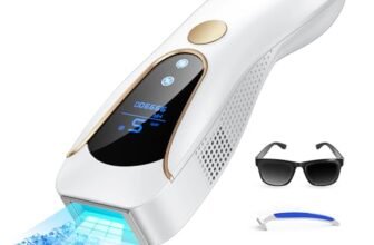 Epilatore Luce Pulsata con Funzione Ghiaccio 19,35J, Luce Pulsata 9 Livelli Energia, Epilatore Laser Flash Continuo Automatico, Depilazione luce pulsata per Donna Braccia Ascelle Gambe Corpo