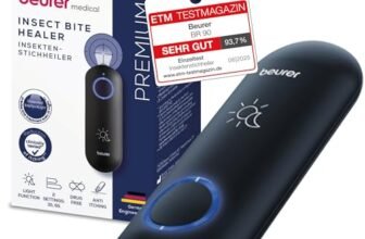 Beurer BR 90 Dopopuntura Giorno&Notte con Luce LED, Post Punture di Zanzare e Morsi d’Insetto senza Additivi Chimici, Allevia Prurito e Gonfiore grazie al calore localizzato, Nero