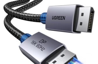 UGREEN Cavo DisplayPort 2.1 16K 60Hz 8K 120Hz 4K 240Hz 2K 360Hz Cable DisplayPort HDR HDCP G Sync Free Sync Cavo DP Cassa in Lega di Alluminio 80Gbps Compatibile con PC Monitor Scheda Grafica TV,1.0M