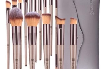 HEYMKGO Pennelli Make Up, 15 Pezzi Set Pennelli Trucco Professionale con Trousse in Pelle PU, Champagne Gold Kit Pennello Trucco Occhi Makeup Brushes Regalo per Ragazze Donne Compleanno San Valentino