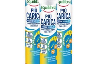 Equilibra Integratori Alimentari, Più Carica, Integratore per la Normale Funzione Muscolare, con Potassio, Magnesio, Calcio, Vitamina C e Vitamina E, Gusto Lime, 3 pezzi da 20 Compresse Effervescenti