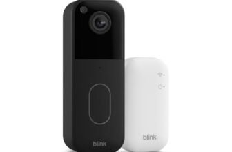 Sistema di videocitofono Blink (Ultimo modello) – Video HD a figura intera, durata delle pile di 2 anni, configurazione semplice, IP-65 – Modulo di sincronizzazione di base incluso – Nero
