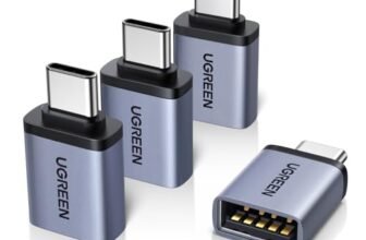 UGREEN Adattatore USB C a USB A 3.2 10Gbs 4 Pezzi Maschio a Femmina Convertitore OTG Type C Thunderbolt 3 Portatile Compatibile con MacBook Pro Air iMac iPhone 17 Pro Max Air iPad Galaxy S25 Dell XPS