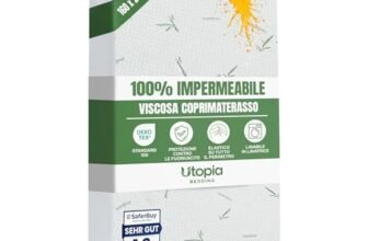 Utopia Bedding Coprimaterasso Matrimoniale Impermeabile 160 x 200 x 30 cm, Certificato OEKO-TEX, Proteggi Materasso, Traspirante, Lavabile, Stile Montato Tutto Intorno Elastico