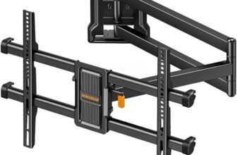 Perlegear Supporto TV Parete con Inclinabile, rotazione di ±90° ed estensione di 700 mm, Braccio Articolato Extra Lungo per Schermi LCD/LED/OLED da 32-65 Pollici fino a 60 kg, Max VESA 400×400 mm