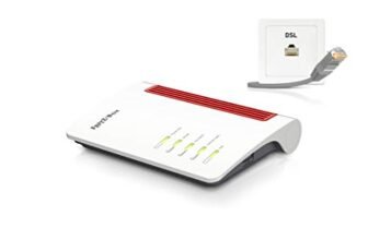 AVM FRITZ!Box 7530 – Router WLAN AC+N (DSL/VDSL 866 Mbit/s (5 GHz) e 400 Mbit/s (2,4 GHz), fino a 300 Mbit/s con VDSL-SSupervectoring 35b, rete Wi-Fi, base DECT, server multimediale, rosso, bianco)