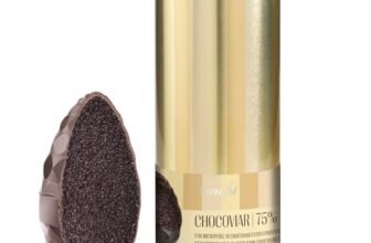 Venchi – Uovo di Cioccolato Chocoviar 75%, 350 Gr, Gusto Cioccolato Extra Fondente con Microperle di Chocoviar, Senza Glutine, con Sorpresa, Collezione Pasqua Venchi, Idea Regalo
