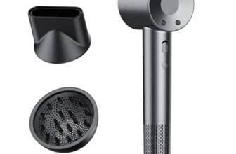 Asciugacapelli, 160.000 Giri/min Phon Capelli Professionale con 500 Milioni Ioni Negativi, 3 Velocità & 4 Temperature, Basso Rumore, Diffusore Magnetico e Ugello Inclusi